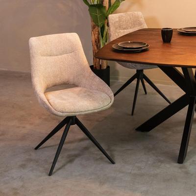 LABEL51 Eetkamerstoel Marlow - Clay - Elite - Zwart Metalen Frame