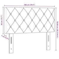 LED Hoofdbord met LED -striplichten Donkergrijs 100 cm Fluweel - thumbnail
