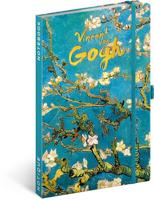 NOTIQUE Notitieboek, gelinieerd met elastische band, 13 x 21 cm, ca. A5, designer hardcover notebook, notitieblok, notitieboek, dagboek, dagboek voor volwassenen, dames (Vincent van Gogh) - thumbnail
