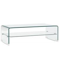 Salontafel 98x45x31 cm gehard glas transparant - thumbnail