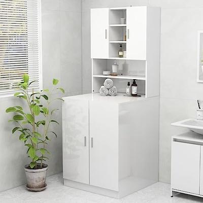 VidaXL Wasmachinekast 70,5x25,5x90 cm hoogglans wit