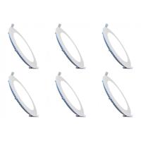 LED Downlight Slim 6 Pack - Inbouw - 6W - Helder/Koud Wit 6400K - Rond - Mat Wit - Aluminium - Ø120mm - thumbnail