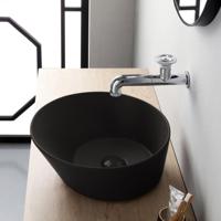 Waskom By Goof Mees Design Opbouw Wastafel Rond 42 cm Mat Zwart - thumbnail