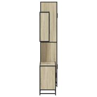 3-delige Badkamermeubelset bewerkt hout sonoma eikenkleurig - thumbnail