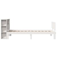 Bed met boekenkast zonder matras grenenhout wit 75x190 cm - thumbnail
