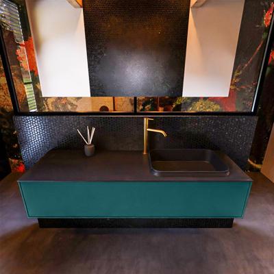 Badkamermeubelset Mondiaz Erin 150 cm met 1 Lade met RIDGE Wastafel Rechts Urban met 1 kraangat Greeploos Mat Smag Badkamermeubelset Mondiaz Erin 150 cm met 1 Lade met RIDGE Wastafel Rechts Urban met 1 kraangat Greeploos Mat Smag