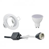 Mat Witte LED Inbouwspot Set GU10 - Kantelbaar Ø83mm - 4W 4200K - thumbnail