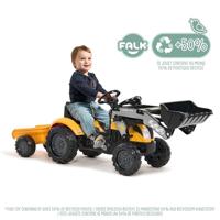 Mighty Builder Traptractor - FALK - Met aanhanger - Geel - 100% Gemaakt in Frankrijk - 50% Gerecycled plastic - Vanaf 2 jaar - thumbnail