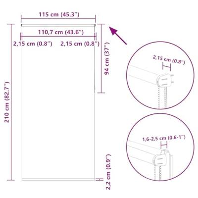 VidaXL Rolgordijn verduisterend koffie 115x210 cm stofbreedte 110,7 cm