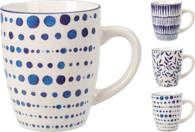 Beker New Bone Porselijn Wit/Blauw 10x8x9cm