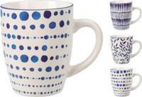 Beker New Bone Porselijn Wit/Blauw 10x8x9cm - thumbnail