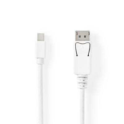 Nedis Mini DisplayPort-Kabel | Mini-DisplayPort Male naar DisplayPort Male | 48 Gbps | 2 m | 1 stuks - CCGB37404WT20 CCGB37404WT20