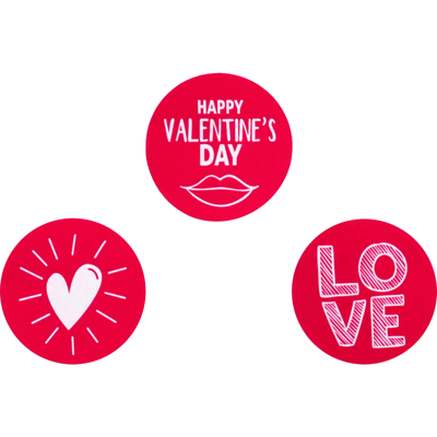 Etiket | papier | Love Notes | ∅45mm | rood/wit | rol à 500 stuks