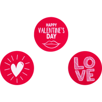 Etiket | papier | Love Notes | ∅45mm | rood/wit | rol à 500 stuks - thumbnail