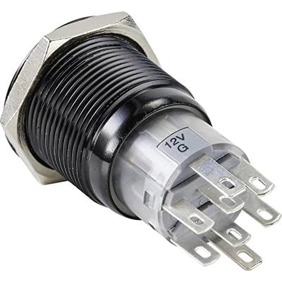 TRU COMPONENTS TC-9428172 LAS1-AGQ-22E/R/12V/A Druktoets 250 V/AC 3 A 2x uit/(aan) Moment Rood (Ø) 19 mm IP65 1 stuk(s)