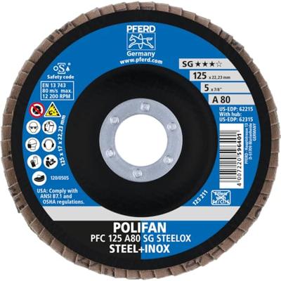 PFERD TOOLS 67708125 PFC 125 A 80 SG STEELOX Lamellenschijf Diameter 125 mm Boordiameter 22.23 mm Korrelgrootte (num) 80 RVS, Staal 10 stuk(s) PFERD TOOLS 67708125 PFC 125 A 80 SG STEELOX Lamellenschijf Diameter 125 mm Boordiameter 22.23 mm Korrelgrootte (num) 80 RVS, Staal 10 stuk(s)