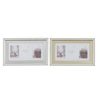 Fotolijsten DKD Home Decor Kristal polyestyreen Gouden Zilverkleurig Traditioneel 47 x 2 x 29 cm (2 Stuks) - thumbnail