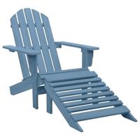 Tuinstoel Adirondack met voetenbank massief vurenhout blauw - thumbnail