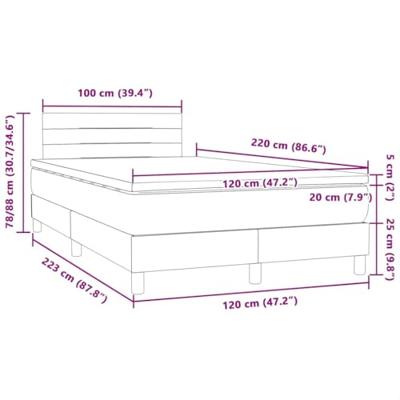 Boxspring met matras en LED fluweel donkergrijs 120x220 cm