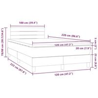Boxspring met matras en LED fluweel donkergrijs 120x220 cm - thumbnail