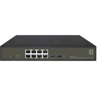 LevelOne ges-2110p hilbert 10-port gigabit poe smart lite managed l2 switch, 8x poe outputs, 2x sfp - thumbnail