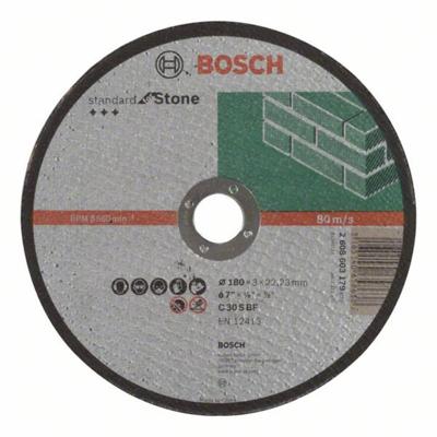 Bosch Accessoires Doorslijpschijf recht Standard for Stone C 30 S BF, 180 mm, 22,23 mm, 3,0 mm 1 stuks - 2608603179