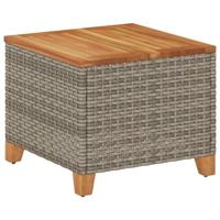 Tuintafel 45x45x37 cm poly rattan en acaciahout grijs - thumbnail