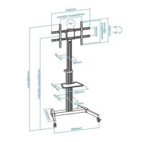 Muurbeugel TooQ FS1886M-B Zwart/Zilverkleurig 37" 1 Stuks - thumbnail