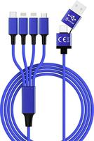 Smrter SMRTER_ELITE_L_NB USB-laadkabel USB-A stekker, USB-C stekker, Apple Lightning stekker, Apple Lightning stekker, USB-micro-B stekker 1.20 m Navy-blauw - thumbnail