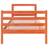 Bedframe zonder matras massief grenenhout wasbruin 200x200 cm - thumbnail