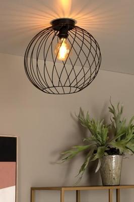 Lucide DANZA - Plafonnière - Ø 40 cm - 1xE27 - Zwart