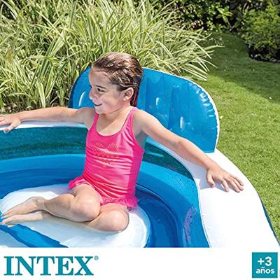 Intex opblaasbaar zwembad met opblaasstoeltjes - thumbnail