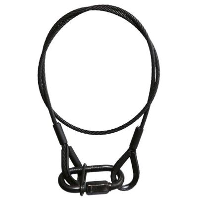 Adam Hall Safety 3mm 60cm met schroefkarabijnhaak zwart