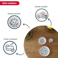 THERMOBABY ARISTOCHAT 3-delige maaltijdset: bord, kom en beker - thumbnail