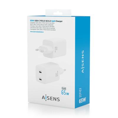 Oplader Aisens ASCH-65W2P039-W Wit 65 W (1 Stuks)