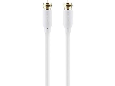 Antennekabel - F-connector (M) naar F-connector (M) - 2 m - wit