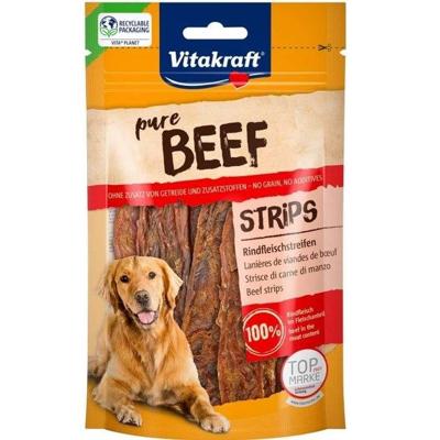 VITAKRAFT Pure Beef Strips - traktatie voor hond - 80 g
