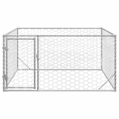 Hondenkennel voor buiten met deur 2x2x1 m gegalvaniseerd staal Hondenkennel voor buiten met deur 2x2x1 m gegalvaniseerd staal