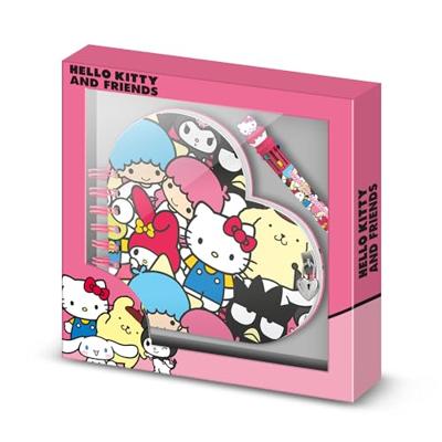 Sanrio Heart Diary & Pen Gift Set Hello Kitty Friends Multicolour