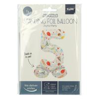 Folat BV Staande folieballon joyful party cijfer 5 -72cm - thumbnail
