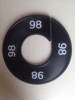 Maatring 9cm zwart/wit 98