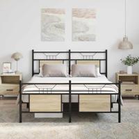 Bedframe zonder matras hout sonoma eikenkleurig 140x200 cm - thumbnail