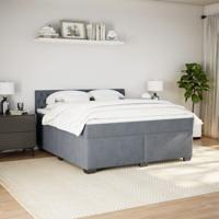 Boxspring met matras fluweel donkergrijs 200x200 cm - thumbnail