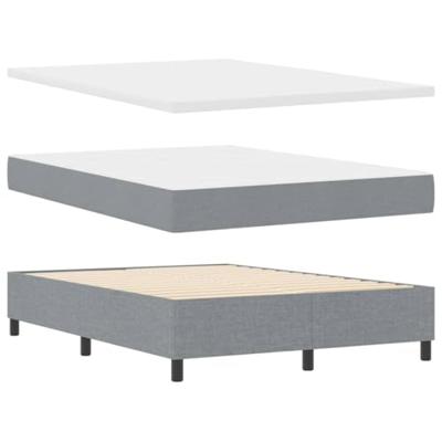 Boxspringbed met matras stof lichtgrijs 140x200 cm