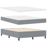 Boxspringbed met matras stof lichtgrijs 140x200 cm - thumbnail