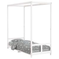 Kinderbedframe 80x200 cm massief grenenhout wit - thumbnail