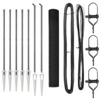 VidaXL Afrasteringspaal grijs 10 x 1,2 m (12 x 12 mm gaas) - thumbnail