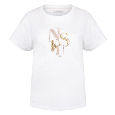Nukus Rowena Shirt Nks04018 T-shirt Korte Mouw 131 Offwhite/sand