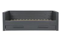 WOOOD Dennis bedbank (excl lade) geborsteld grenen [fsc] (Kleur: metaalgrijs) - thumbnail