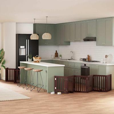 Hondenhek inklapbaar 15 panelen 750 cm populierenhout bruin